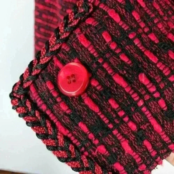 Bleyle blazer sz 10 red black woven 100% silk slub - Picture 4 of 10